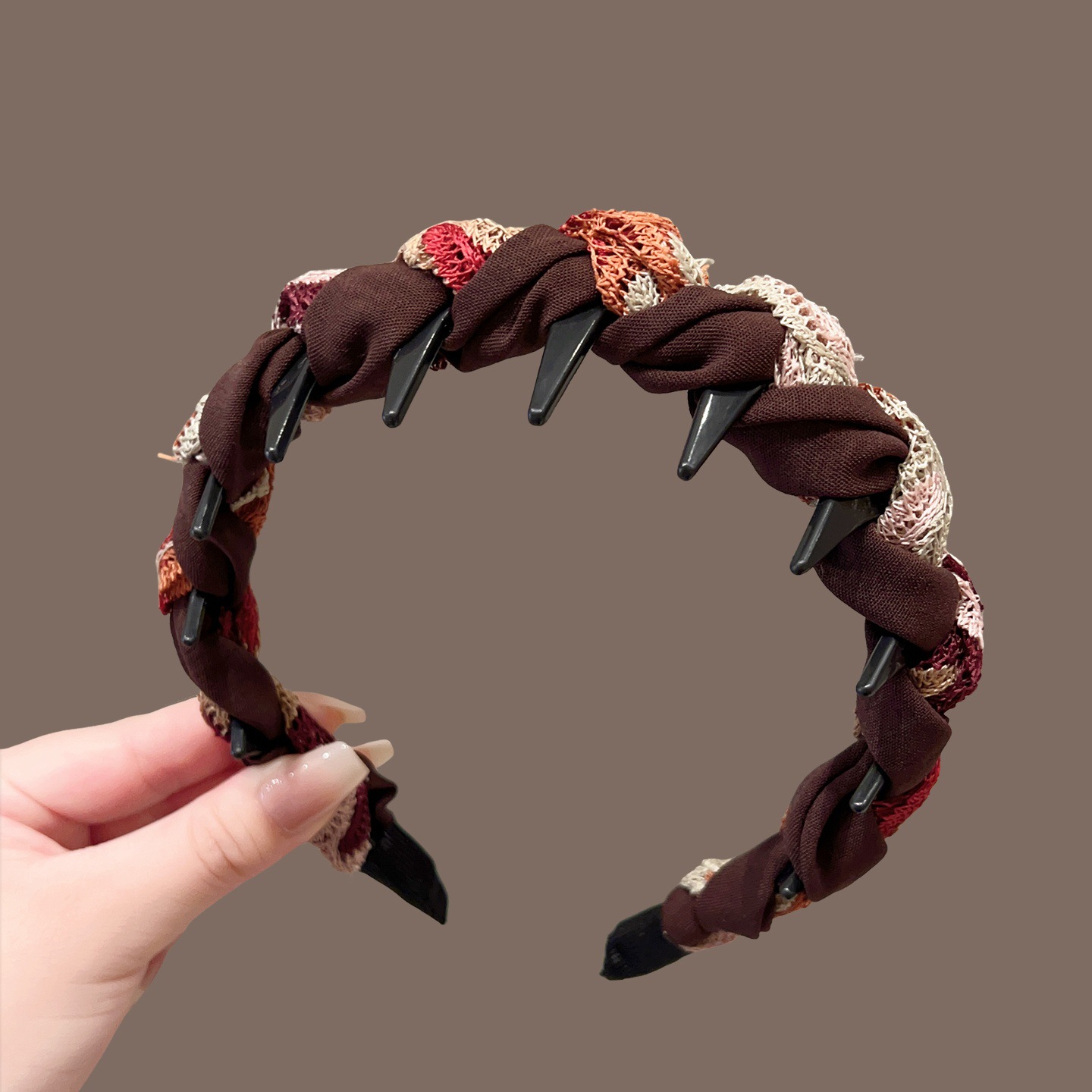 # 51 purple coffee wrap wavy hairband