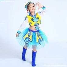 适用于舞纱裙儿童女童民族哒舞蹈马蹄幼儿新哒蒙族筷子蒙古服装服