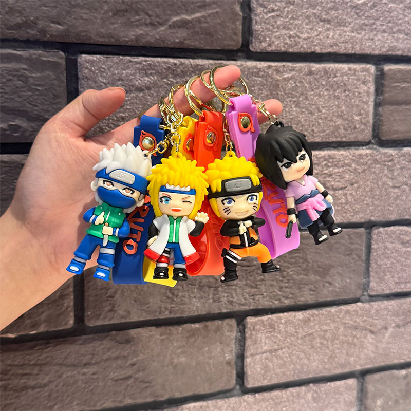 Cross-Border Naruto Keychain Figurines Naruto Uchiha Cartoon Keychains Claw Machine Pendants Gifts Wholesale