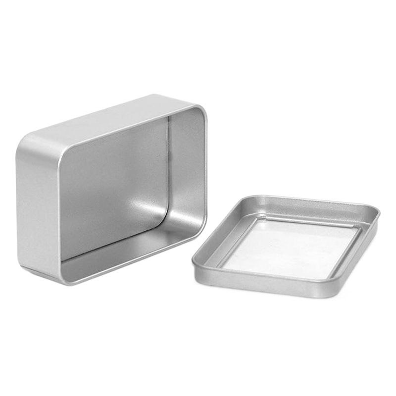 Rectangular caja de hojalata PVC ventana esmerilado plata cortaúñas tijeras belleza herramientas cuidado la salud productos embalaje joyería