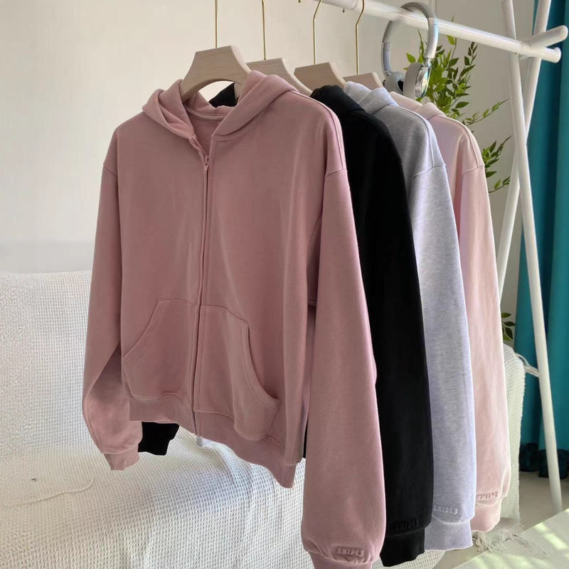 Skims Kardashian Pink Casual Sportswear Jacket Fashionable Lazy Style Zipper Hooded Thin Velvet Jacket Sweatshirt Skims Kardashian Pink Casual Sportswear Jacket Fashionable Lazy Style Zipper Hooded Thin Velvet Jacket Sweatshirt