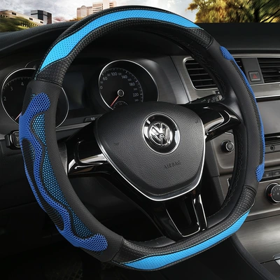 Steering wheel cover – Seasons Honeycomb Car Steering Wheel - black-blue-d-type-38cm