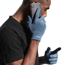 博顿户外开车骑行手套 冬季长指自行车手套登山硅胶防滑触屏手套