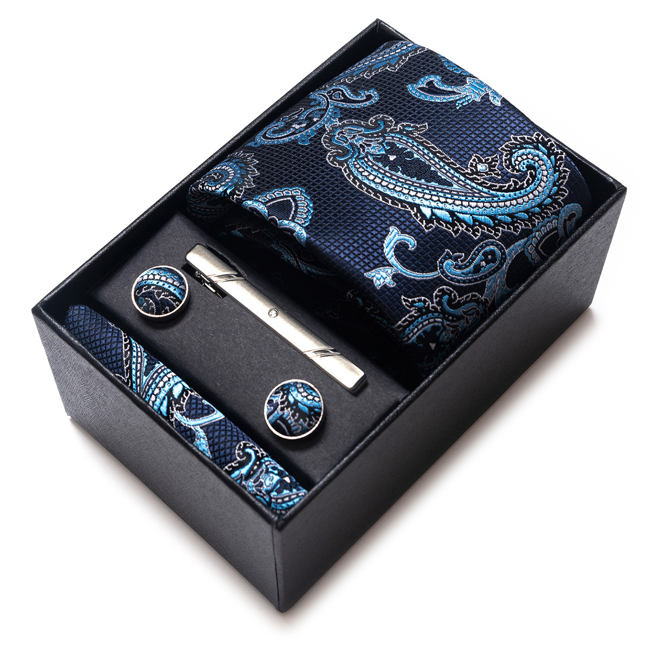 Set de Caja de Regalo con Corbata de Negocios para Hombre de Rayón Jacquard para Boda