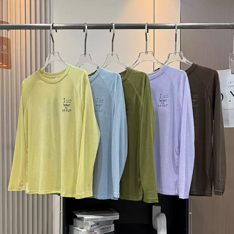 New Outdoor Mountain-Style Casual Long-Sleeved T-Shirt for Couples, Quick-Drying Printed Lettering Loose Round-Neck Top 11537 New Outdoor Mountain-Style Casual Long-Sleeved T-Shirt for Couples, Quick-Drying Printed Lettering Loose Round-Neck Top 11537