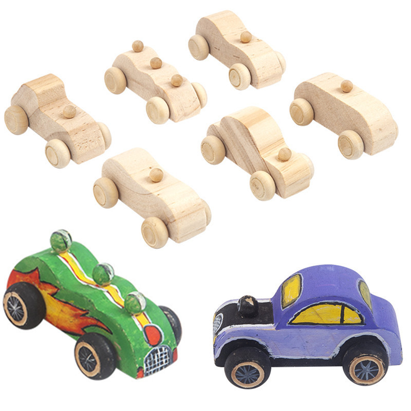 Cross-border log color wooden DIY Graffiti Car children's early education educational toys kindergarten three-dimensional painting building blocks