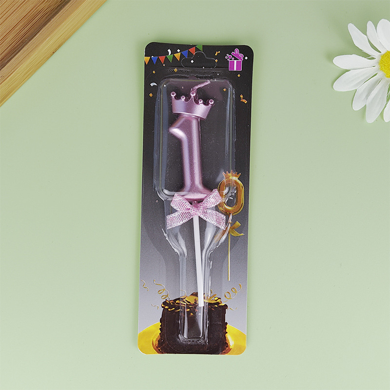 Velas digitales de corona de oro, velas de pastel de fiesta de corona de color, velas de cumpleaños para niños, adultos, en stock al por mayor