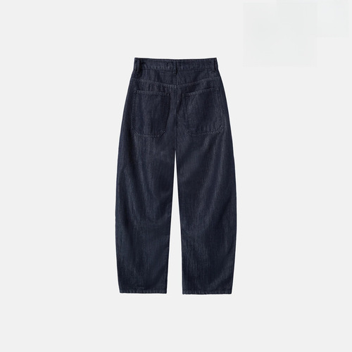 Men's Straight Leg Jeans in Original Color, Loose and Fashionable, Versatile, Distressed, Simple and Pure Color