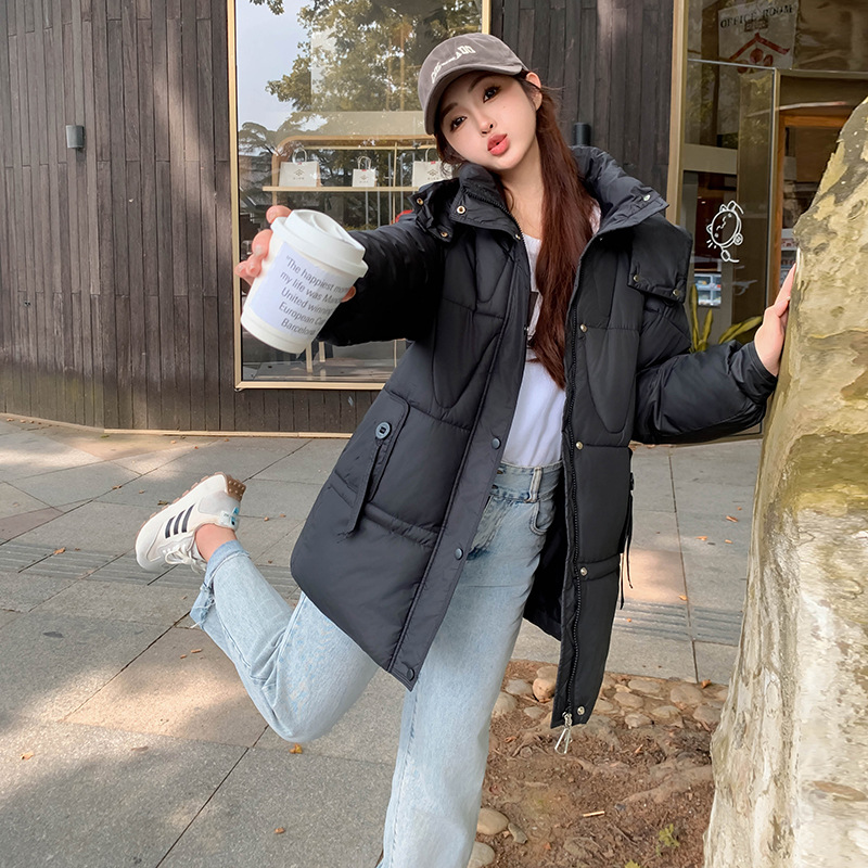 2025 chaqueta de algodón holgada coreana, chaqueta de algodón de invierno, chaqueta de algodón caliente, chaqueta de algodón de pluma, ocio, versátil