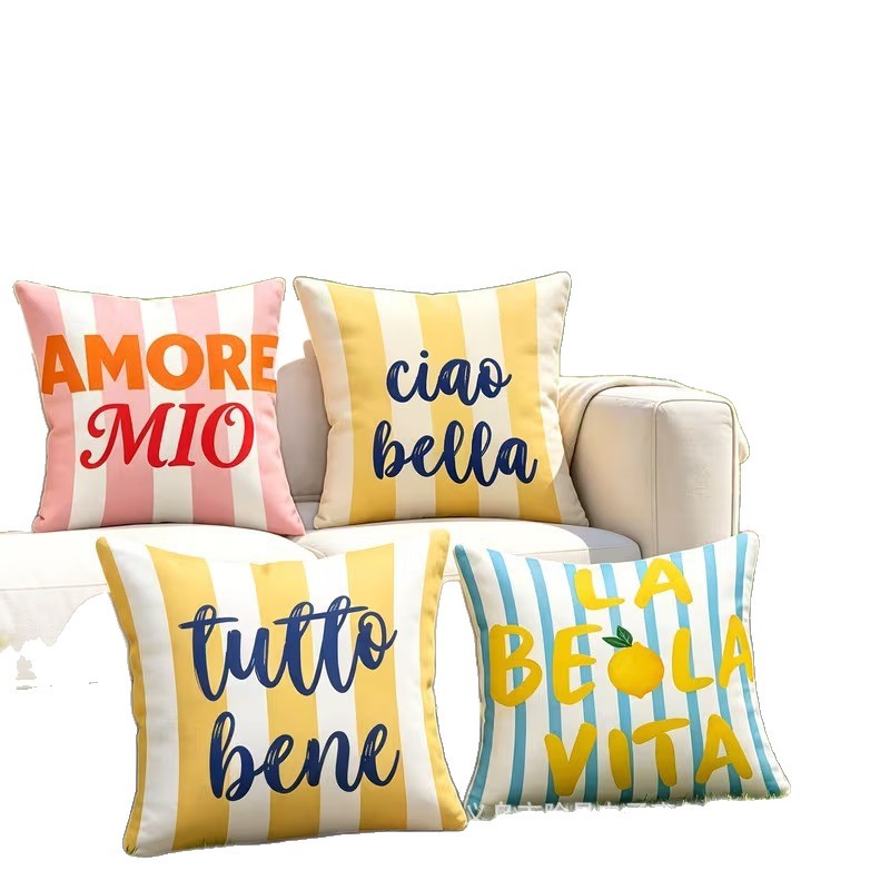 Transfronterizo para 4 piezas de verano italiano rayas funda de almohada mágica funda de almohada en el hogar al por mayor un agente de cabello image 6