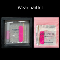 Nail Art Tool Kit with Full Set Accessories, Dual-Sided Gel Nails, Nail File, Alcohol Cotton, Complete Nail Art Kit