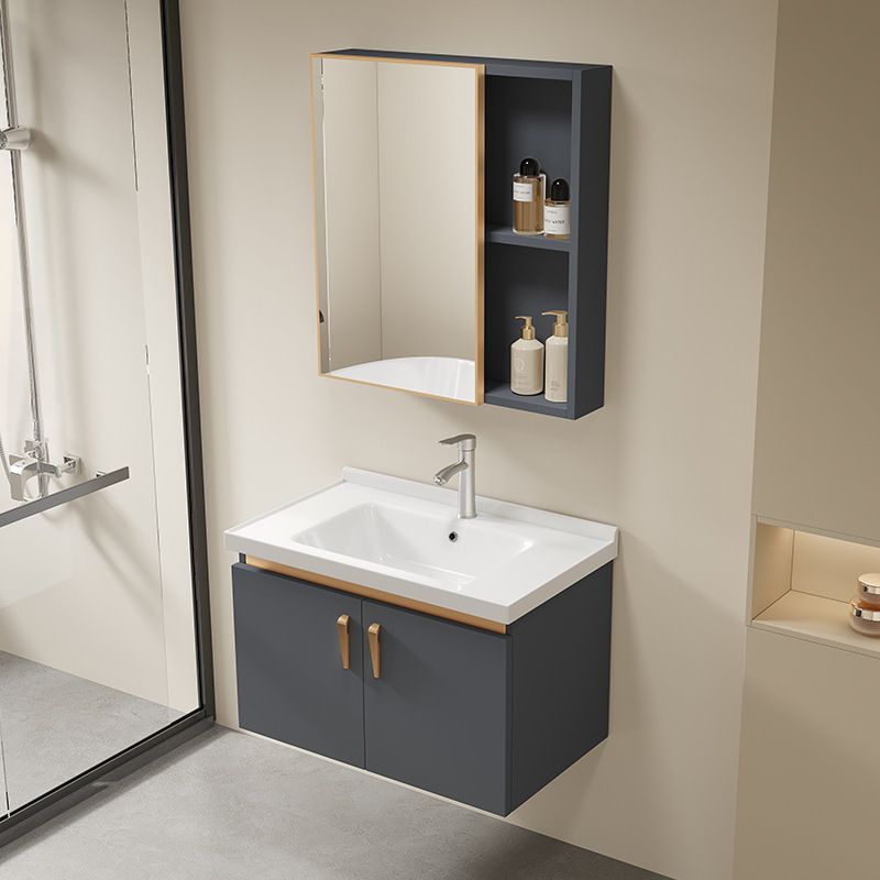 Baño de tamaño pequeño gabinete de baño combinación lavabo cerámica integral lavabo lavabo de baño pequeño tipo hogar lavabo