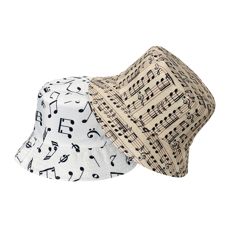 Unisex Fashion Notes Sewing Flat Eaves Bucket Hat display picture 1