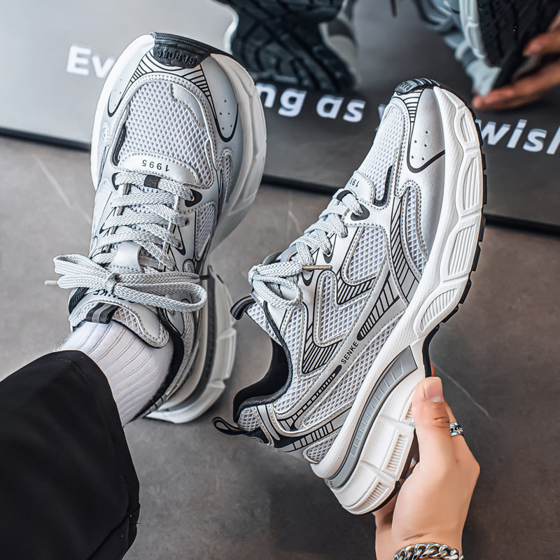 Men's Summer Breathable Trendy Versatile Youth Mesh Sneakers, Casual Running Thick-soled Height-increasing Dad Shoes_vogvips.com