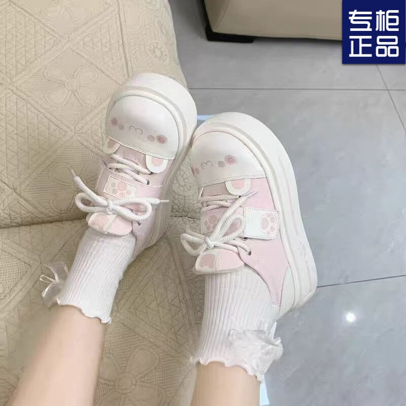 2025 New Spring and Summer Round and Cute Soft Girl Canvas Shoes, Soft, Cute, Comfortable and Versatile Thick-Soled Sneakers for Girls
