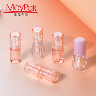 Factory direct 3.5ml lip gloss tube lip glaze tube 5g transparent AS screw cap silicone brush handmade DIY shaped lipstick bottle