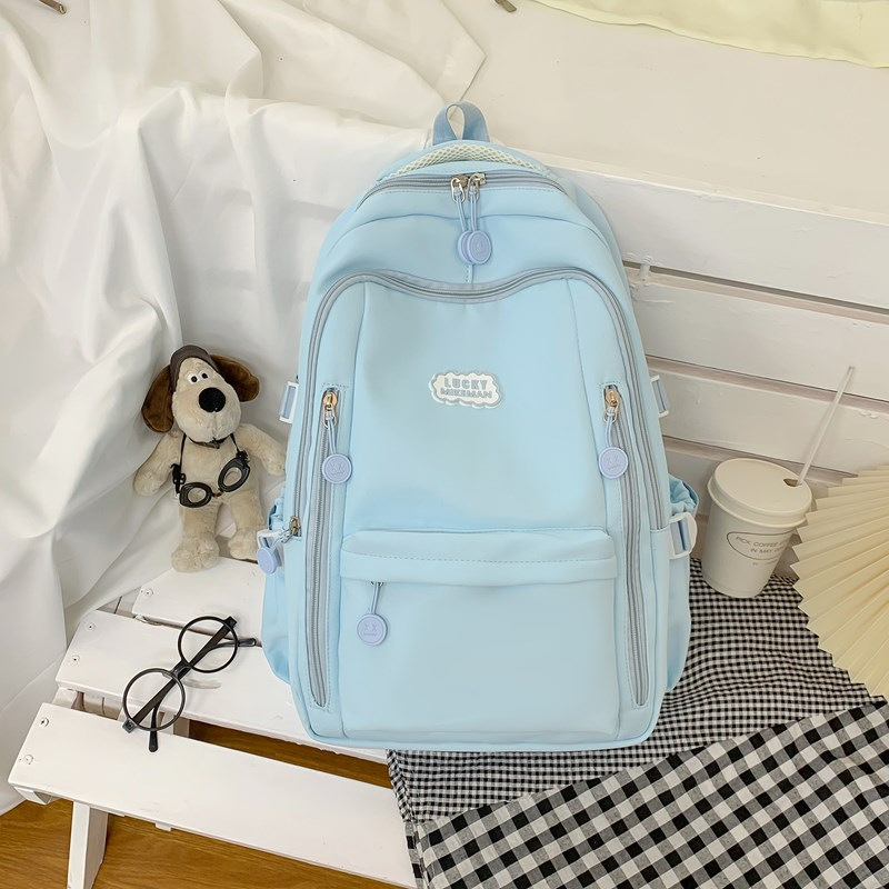 Mochila escolar, estudiante universitaria, estilo minimalista japonés, color puro, simple y versátil, mochila para estudiante de secundaria, campus de nicho