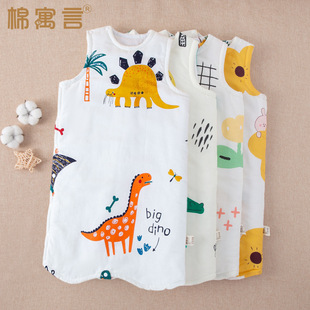 Autumn and Winter cotton thickened quilted baby sleeping bag anti-kick sleeveless vest baby nightgown middle and big children pajamas