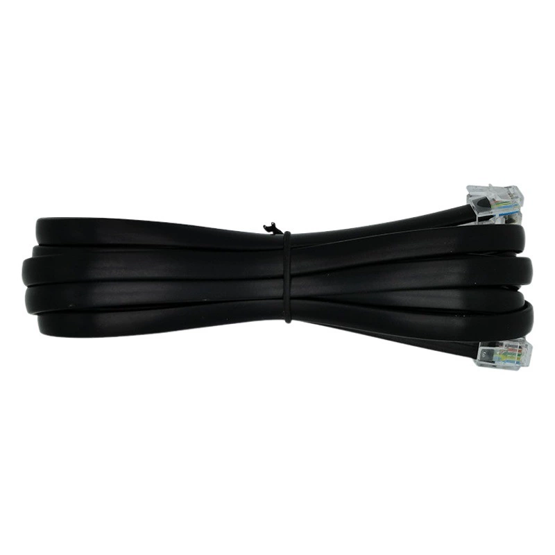 В наличии у производителя плоский телефонный кабель из чистой меди с 6-жильным проводом, удлинительный кабель RJ12 с кристаллической головкой 6p6c 0.2m