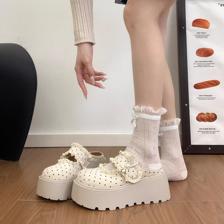 Muffin fondo grueso de hadas con cabeza de viento medio zapatillas para mujeres 2026 nuevas zapatillas de verano Mary Jane Burken