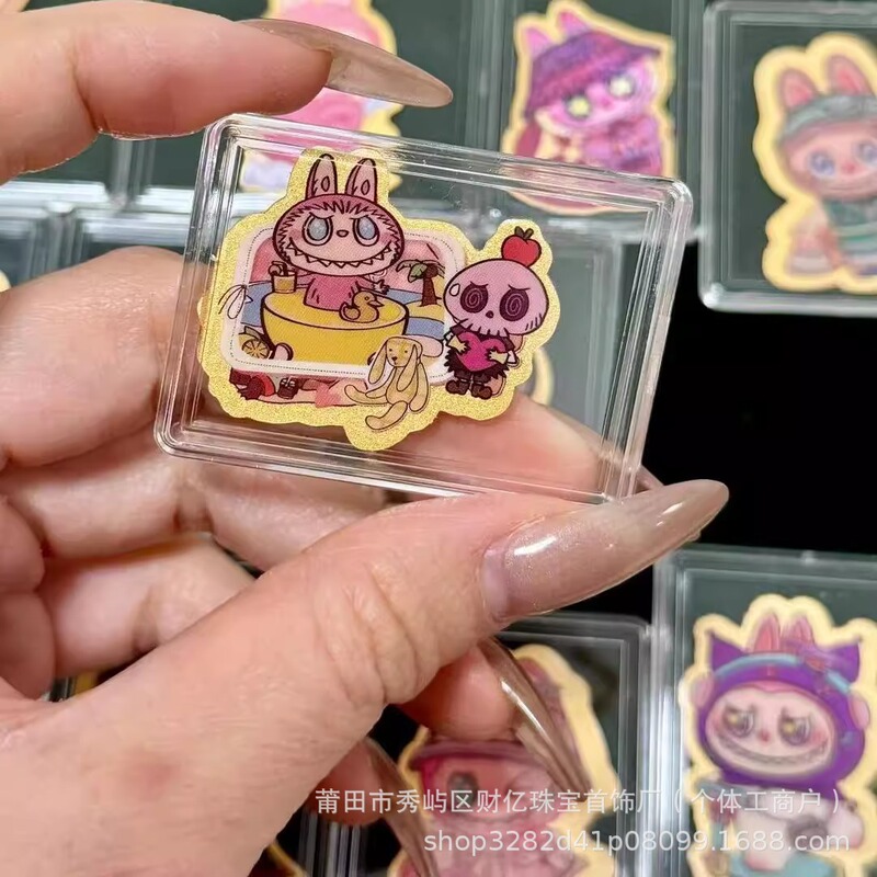 卡贴纸库洛米小新皮卡丘哆啦A梦泡泡玛特财库手机贴潮流金饰|undefined