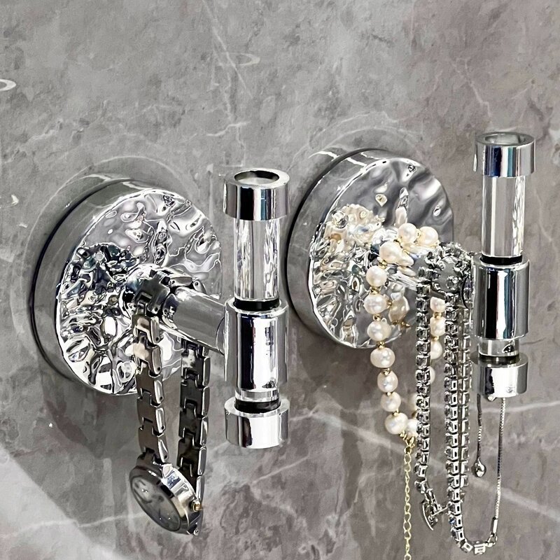 Anillo de pelo acrílico gancho de pared sin agujeros perforación anillo de pelo estante clip de pelo joyería banda de pelo cuerda de cabeza de almacenamiento gancho adhesivo