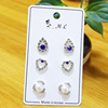 Cute universal earrings from pearl, simple and elegant design, 3 pair