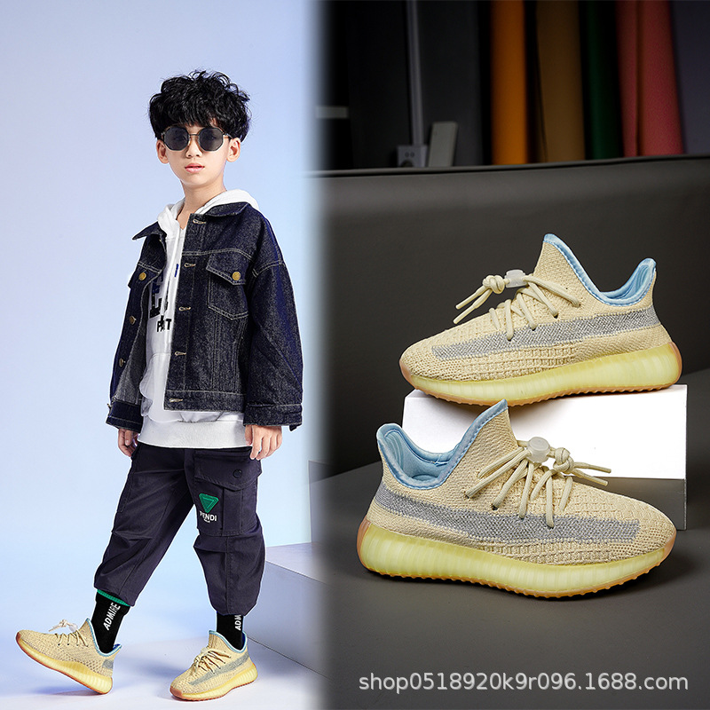 Boyi Coconut Shoes Children's Shoes Men's 350 Soft Sole Big and Little Girls' Sports Shoes Spring and Summer Breathable Parent-Child Casual Shoes