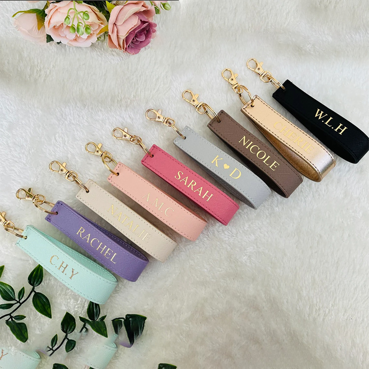Hot Selling Leather Car Key Chain Can Be Engraved Father's Day Gift Key Chain Solid Color Wrist Key Rope Hot Selling Leather Car Key Chain Can Be Engraved Father's Day Gift Key Chain Solid Color Wrist Key Rope