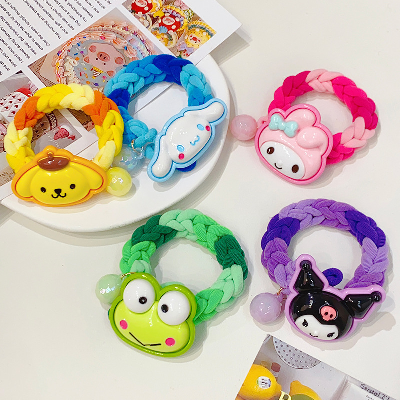 Linda de dibujos animados de Sanrio cuerda de pelo de las mujeres de alta elástico durable banda de goma corbata cabeza de bola de pelo Cola de Caballo banda de pelo cuerda de pelo