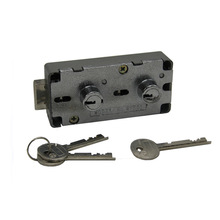 现货锌合金双人开启银行箱柜锁保管箱锁机械双头锁双钥匙锁