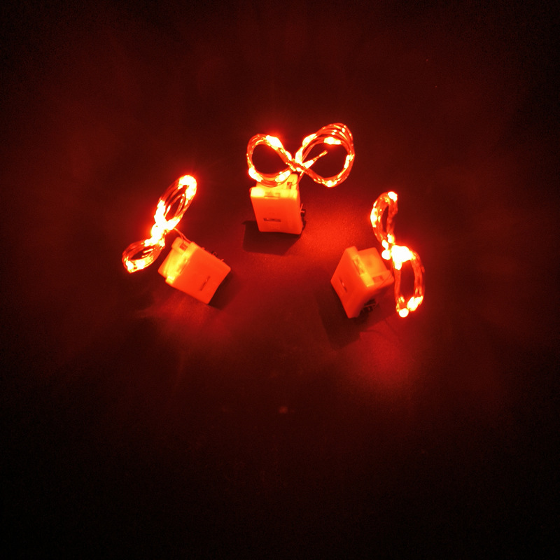 65000810 led铜线小白盒灯串-1米10灯 红色