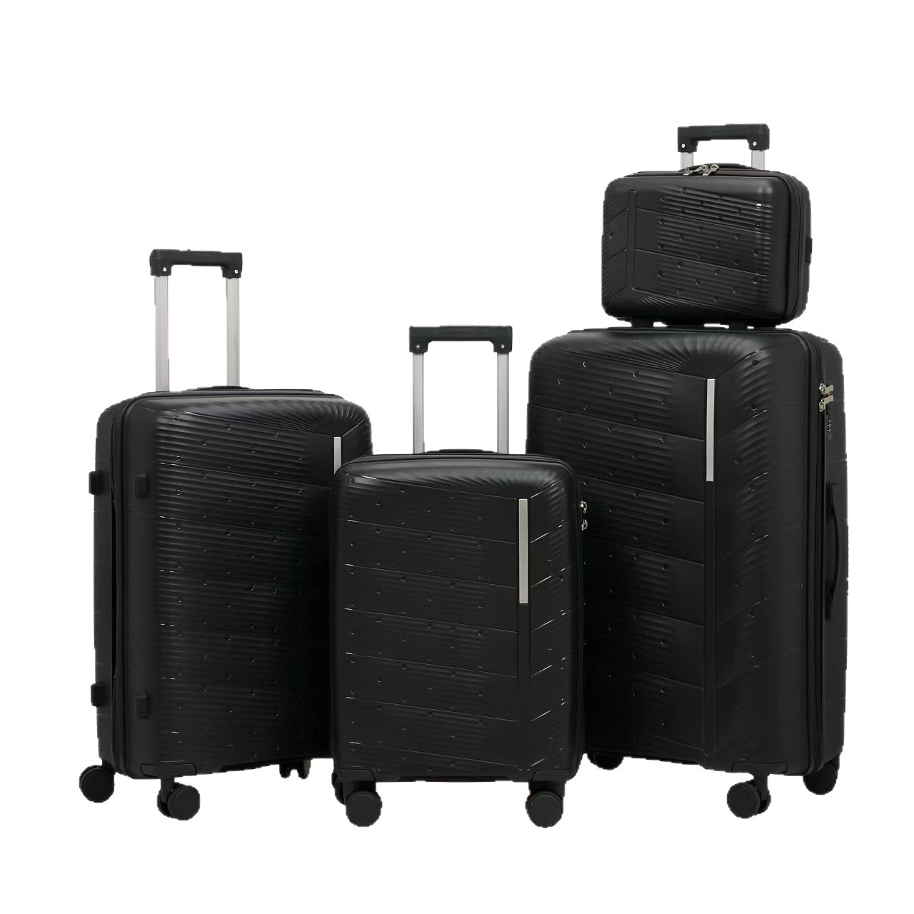 Procesamiento personalizado de cuatro piezas caja de tracción silenciosa rueda universal cremallera maleta de 20 pulgadas caja de cifrado maleta