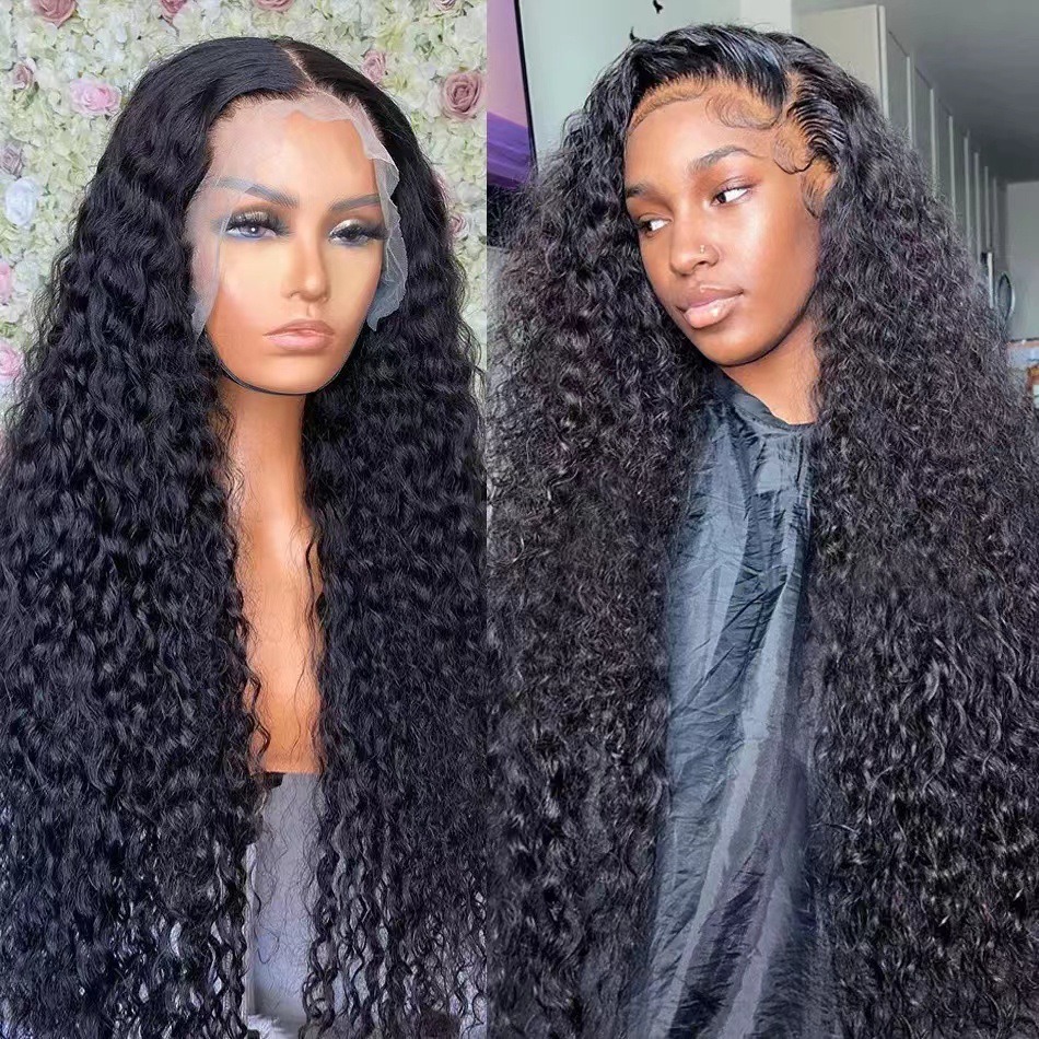 Fashion Decorative African Curly Wig Front Lace Long Curly Hair Synthetic Full Head Cover Natural And Realistic Wigs_voghion.com