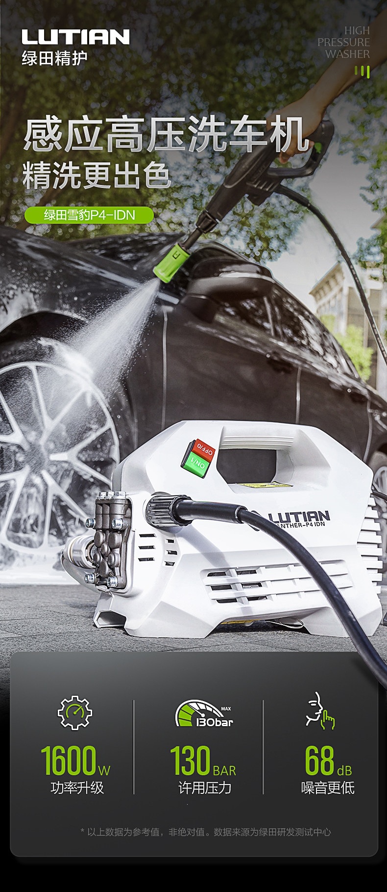 Greenfield Snow Leopard Car Washer 220V High-Pressure Water Pump High-Power Induction Motor Household Powerful Water Gun Car Cleaning Tool