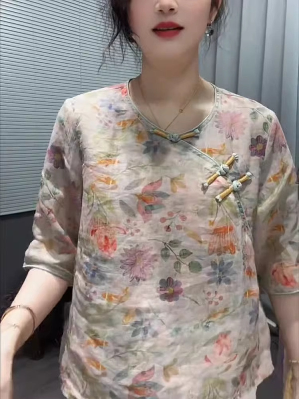 现货 新中式女装国风上衣年轻款复古改良唐装轻奢小衫女2025新款|undefined