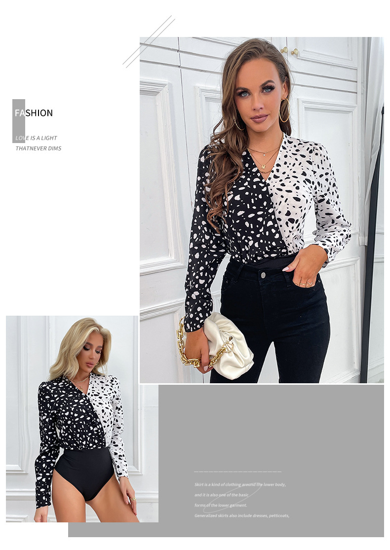 Black & White Dot Stitching Jumpsuit NSDMB102876