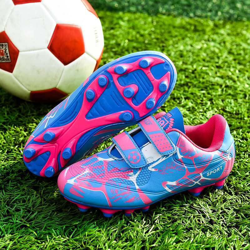 2023 Velcro Infantil Masculino Estudantes Jovens Meninas AG Long TF Unha Quebrada Treinamento Futebol Chuteiras_voghion.com