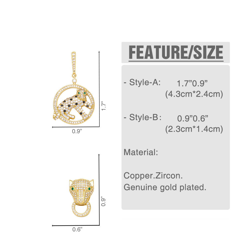 simple leopard hollow round copper 18K gold-plated inlaid zircon earrings