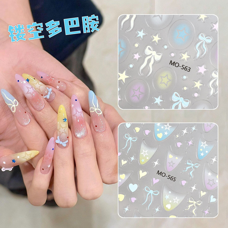 New Summer Hollow-Out Dopamine Nail Art Stickers Versatile Colorful Star Bow Hollow-Out French Nail Art Stickers New Summer Hollow-Out Dopamine Nail Art Stickers Versatile Colorful Star Bow Hollow-Out French Nail Art Stickers