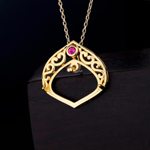 S925纯银吊坠空托镶嵌翡翠白玉石佛公观音配件扣银托项坠空托女式