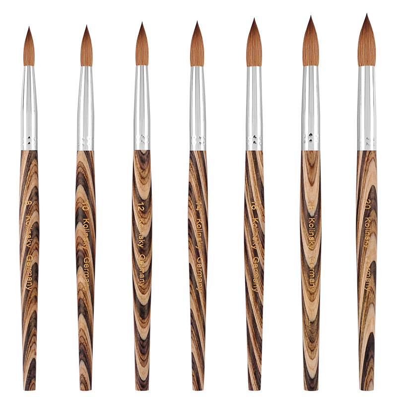 Transfronterizo nuevo siberiano puro visón clavo barra de madera redonda cabeza clavo pluma de cristal de la pluma Kolinsky tallado