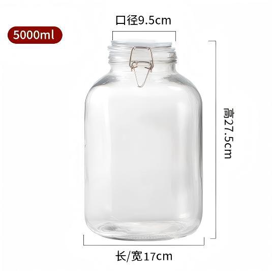 Square, glass, 5000 ml