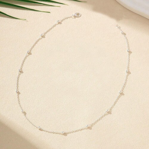 Best-selling cross-border temperament versatile fresh round bead chain girls necklace long sweater chain accessories 