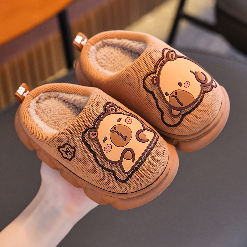 Bolsos de invierno para niños, zapatos de tacones de algodón para niños, zapatillas de algodón para niños mayores, zapatillas de algodón para niños con suela gruesa