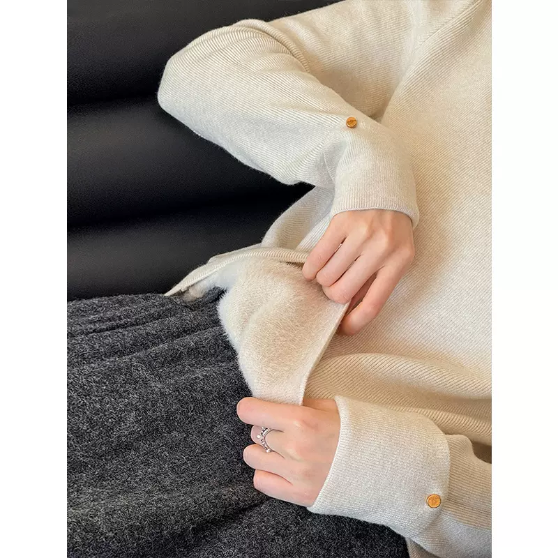 橘芷冬季新款韩系加绒加厚针织衫女修身显瘦多种颜色可选25620