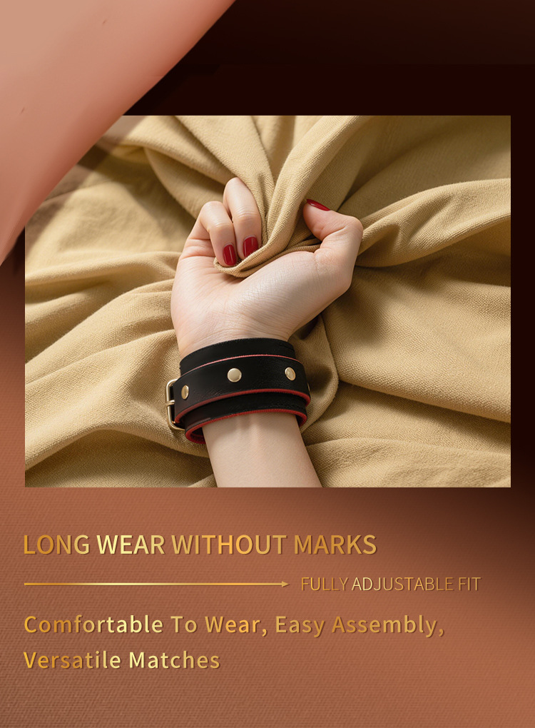PU Leather Bondage Restraint Set with Detachable Cuffs and Mouth Ball Gag — detail image 23