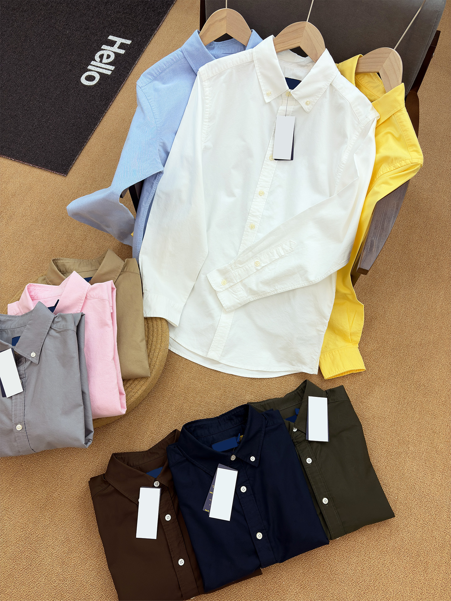 [Scanable Qr Code] Rl Pure Cotton Oxford Shirt, Unisex Casual Shirt, Vintage Old Money Style