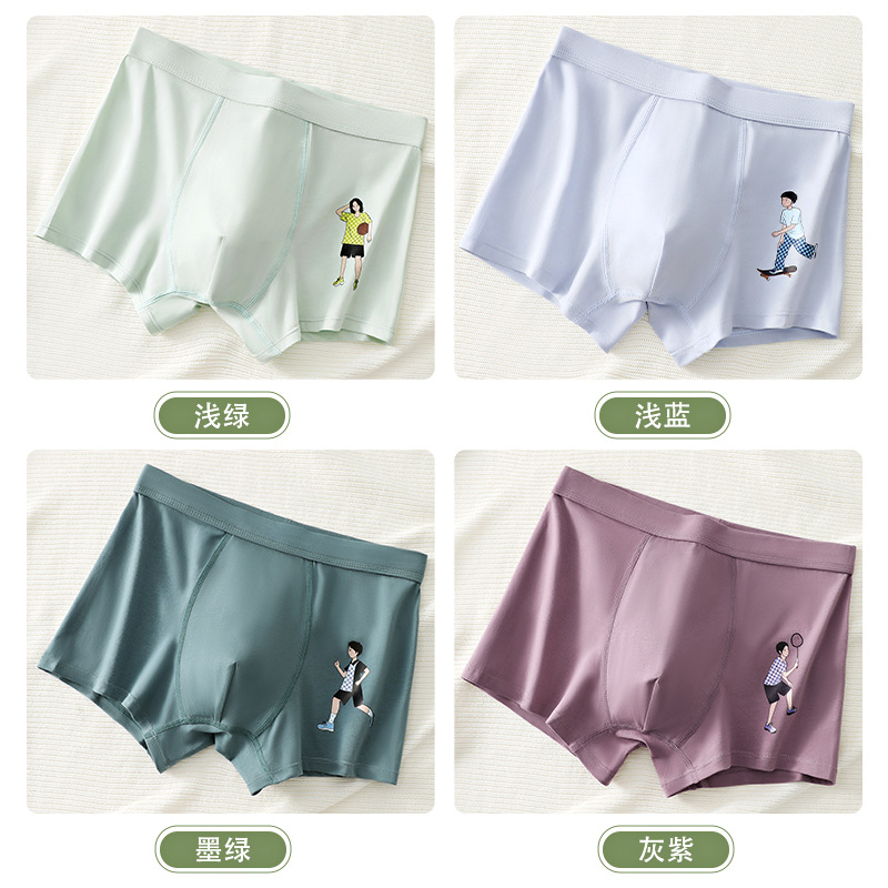 Ropa interior de los hombres adolescentes niños algodón boxer shorts niños mayores niños de la escuela secundaria estudiantes de la escuela primaria boxer ropa interior