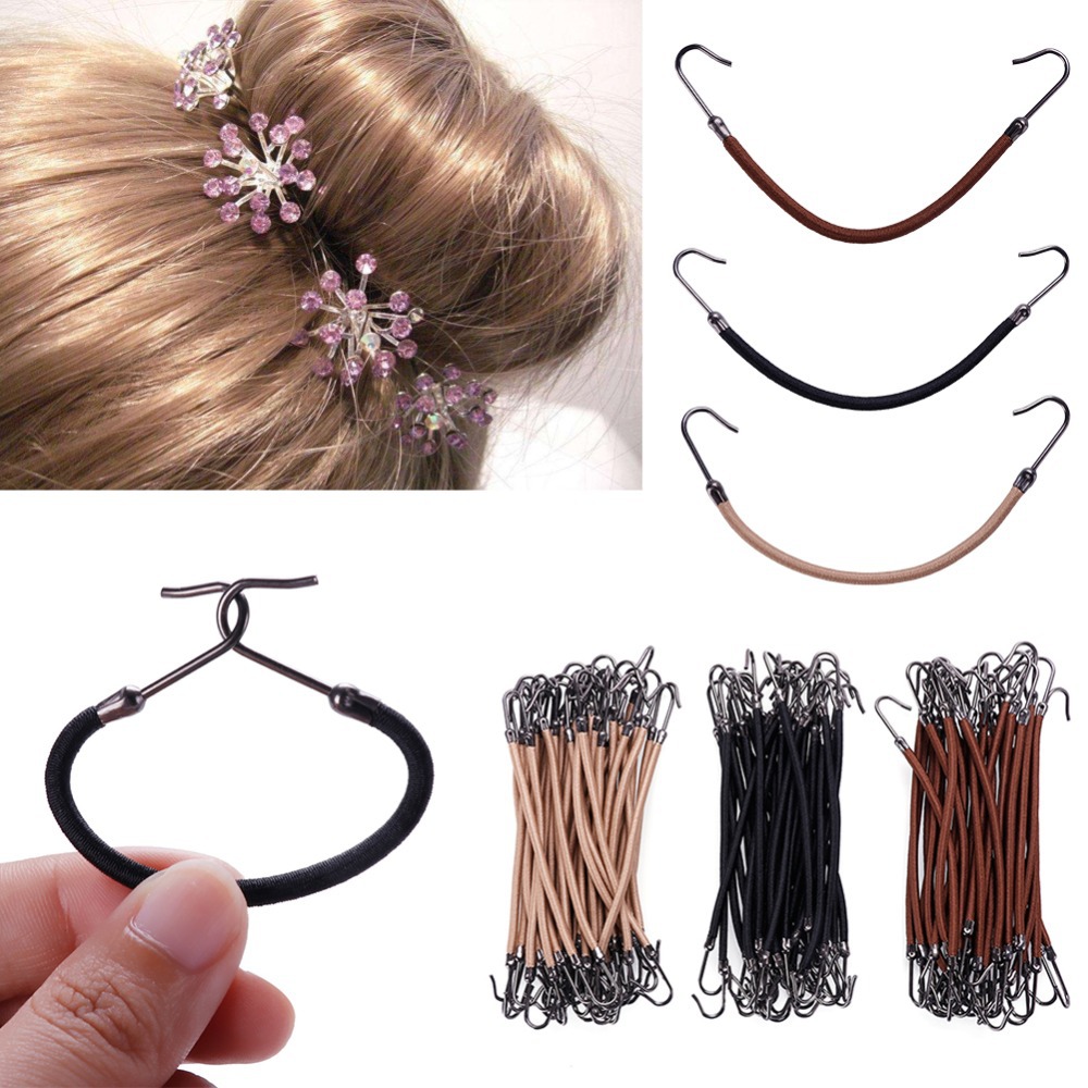 Ponytail Hair Hook Simple Hair Tie Custom Round Colorful Hair Ring Pendant Hair Rope Necklace Rope DIY Accessory